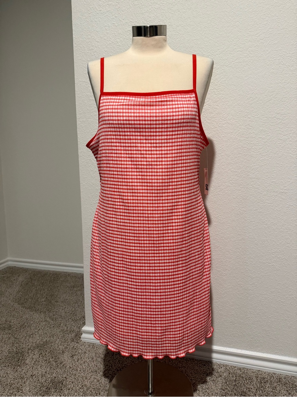 SO Red and White Gingham Dress